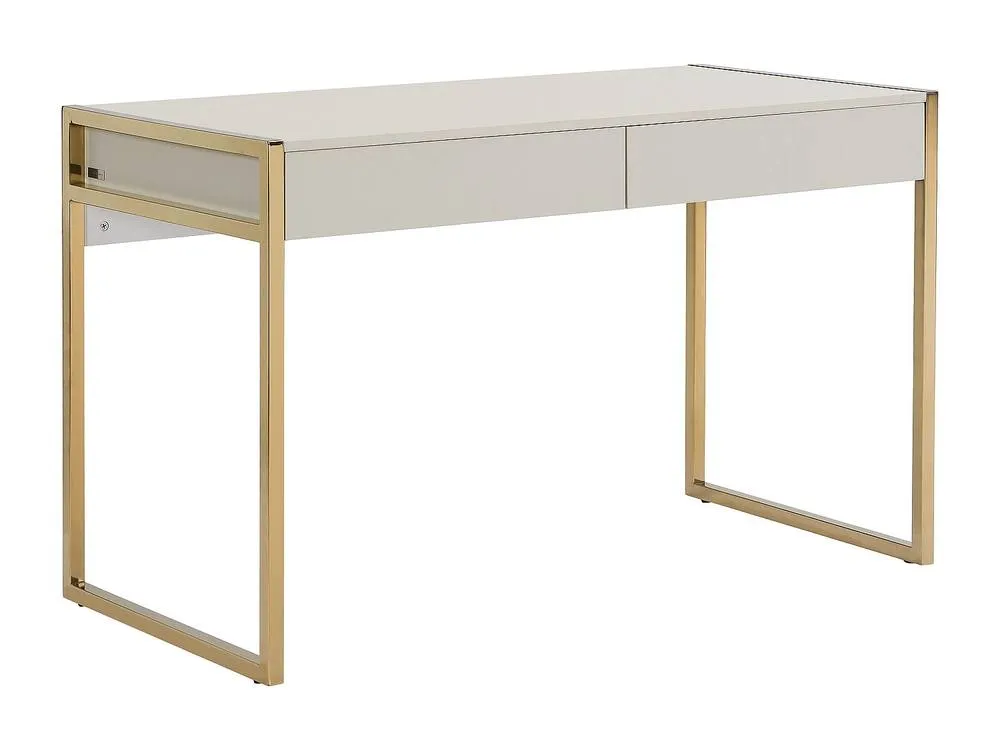 Vente-unique Desk With 2 Drawers - MDF & Metal - Beige & Gold - MASON 5