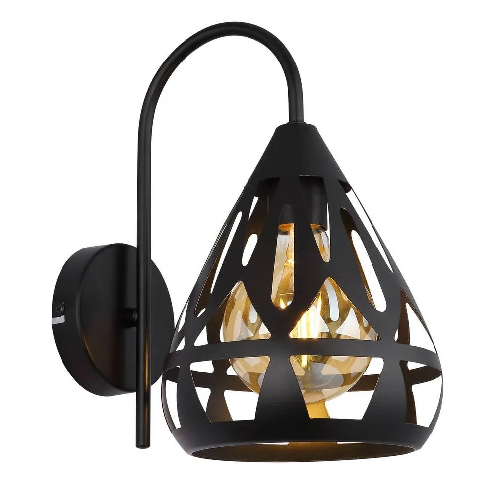 Netlighting Hassan Dome Wall Lamp Matt Black 1x E27