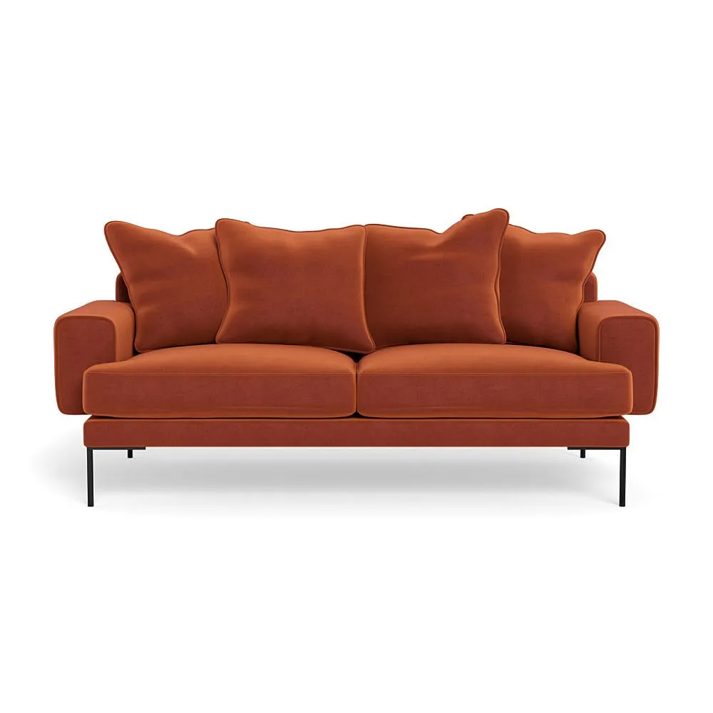 Heal's Torrington 3 Str Sofa Cotton Velvet Russet Black Feet 1
