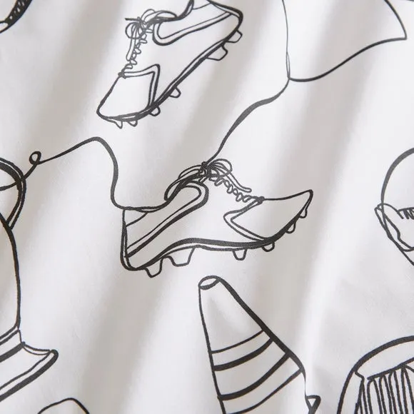 Football Doodles Quilt Cover and Pillowcase Set 4