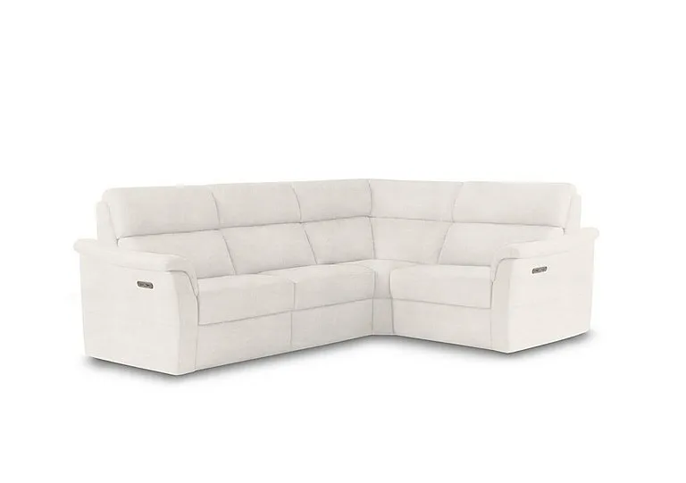 Bella Small Fabric Power Recliner Corner Sofa with Power Headrests and Power Lumbar