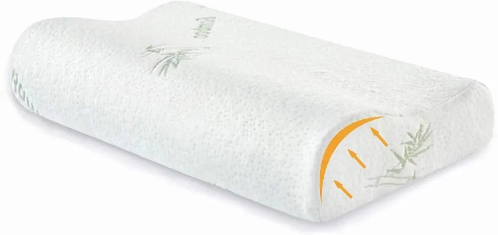 MANTRARAJ Memory Foam Pillow Cervical Massage Deep Sleep Contour Standard Pillow in White