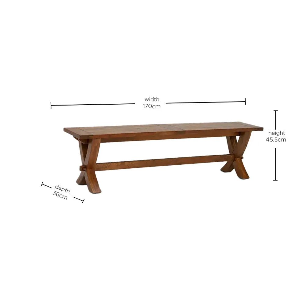 New Frontier X Leg Bench, Mango Wood | Barker & Stonehouse 4