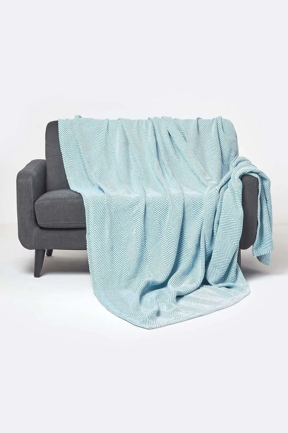 Homescapes 100% Cotton Throw Soft, Stylish & Machine Washable in Teal