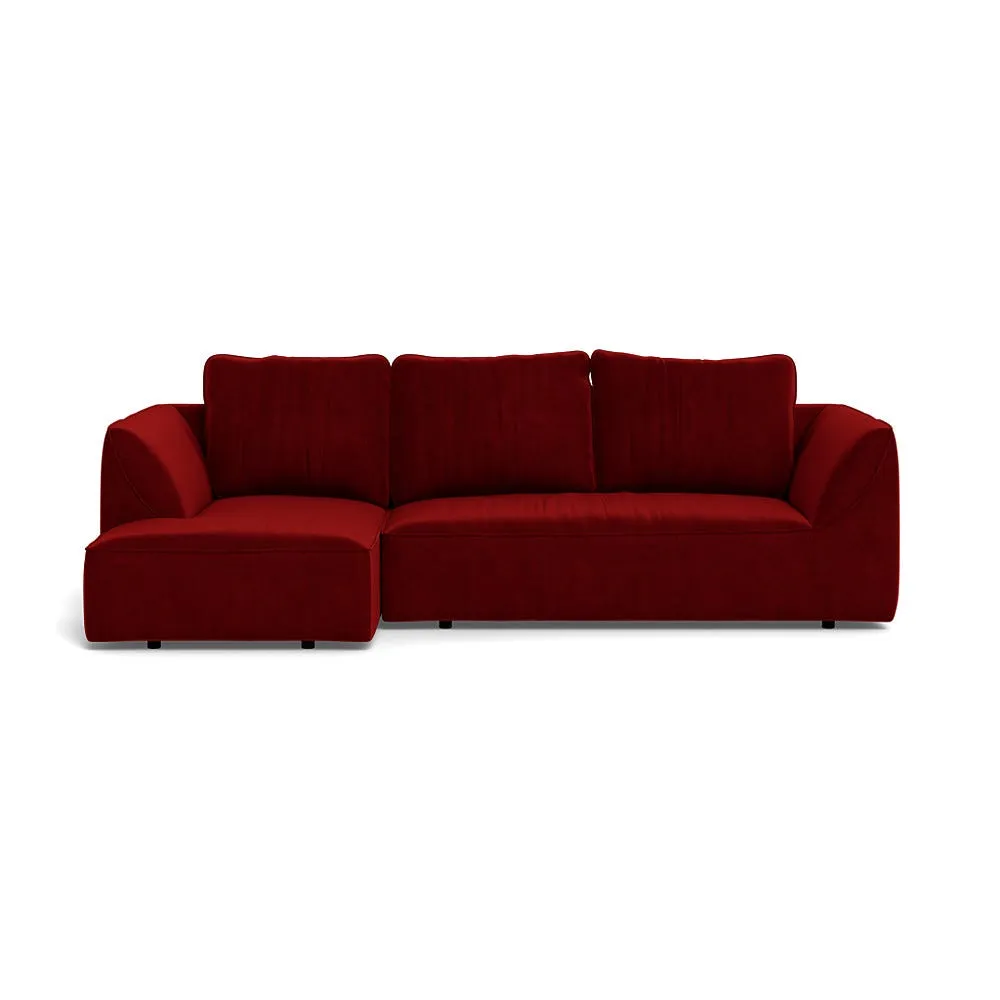 Heal's Morven Left Hand Facing Corner Chaise Sofa Smart Luxe Velvet Mulberry 1
