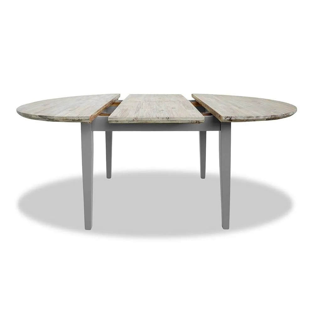 Statement Furniture Florence Round Oval Extendable Kitchen Dining Table in Light Grey 2