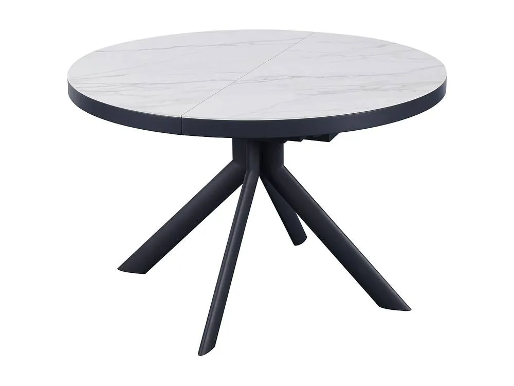 Vente-unique Extendable Dining Table for 4 To 6 People In Ceramic, MDF & Metal in White 6