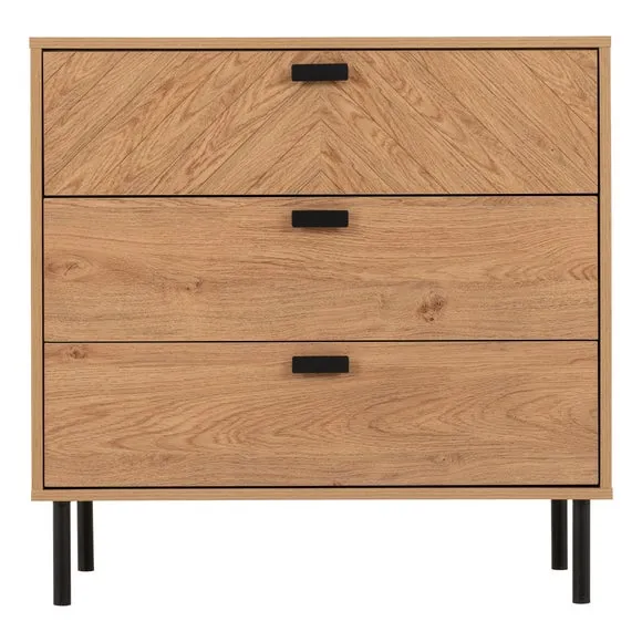 Barker 3 Drawer Chest, Oak Effect 3