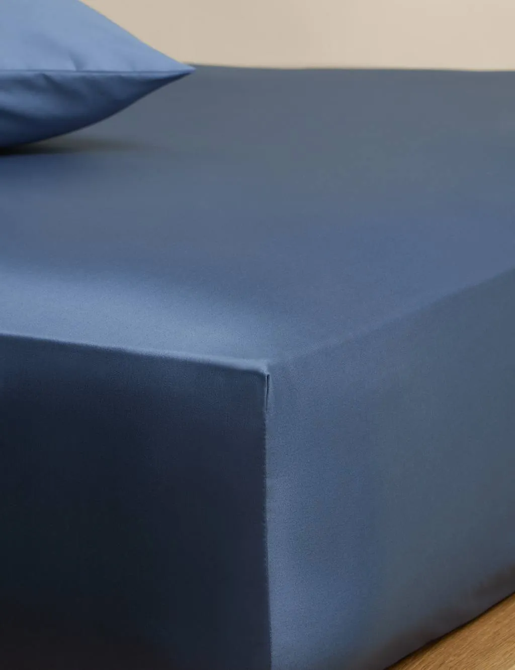 M&S Egyptian Cotton 230 Thread Count Silky Fitted Sheet Slate Blue