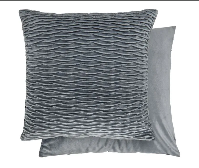 New Edge Blinds Millie Collection Soft Velvet Cushion Cover in Grey