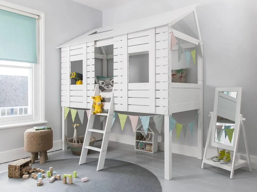 Nöa and Nani Christopher Jungle Treehouse Midsleeper Bed & Canvas Windows in White 5
