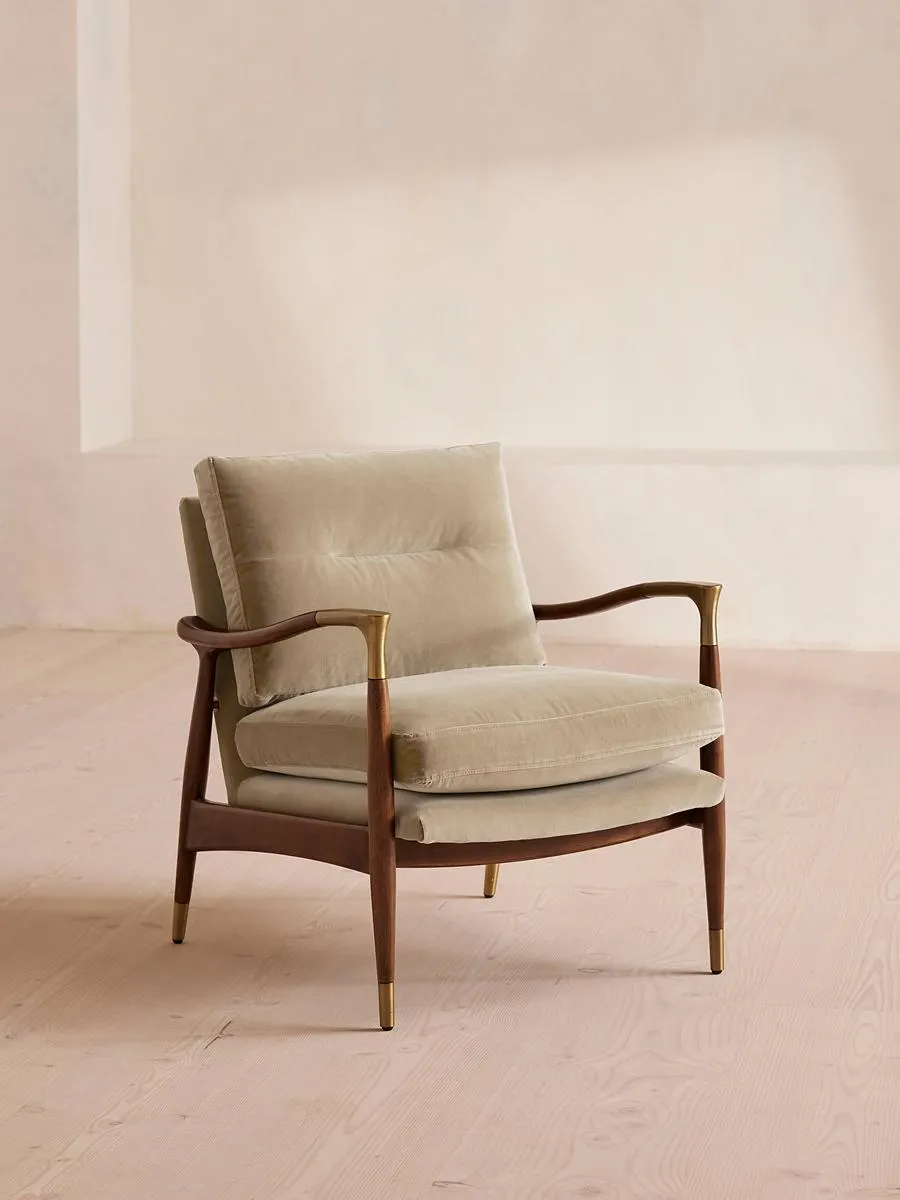 Theodore Armchair, Velvet, Oyster