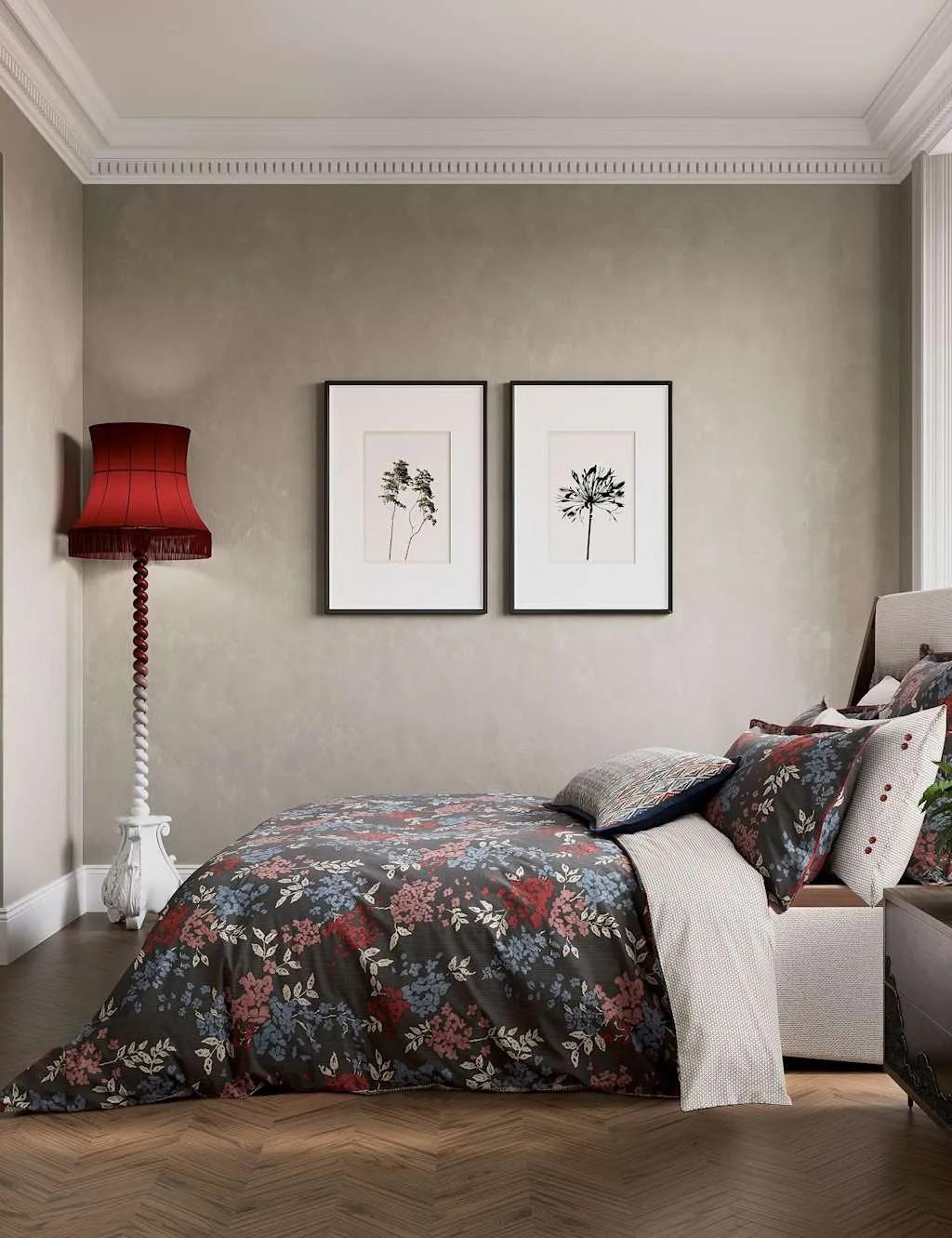 Bedeck of Belfast Pure Cotton Lucine Bedding Set Grey Mix