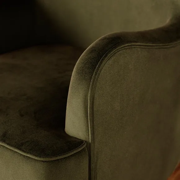 Leo Velvet High Back Winged Armchair 4