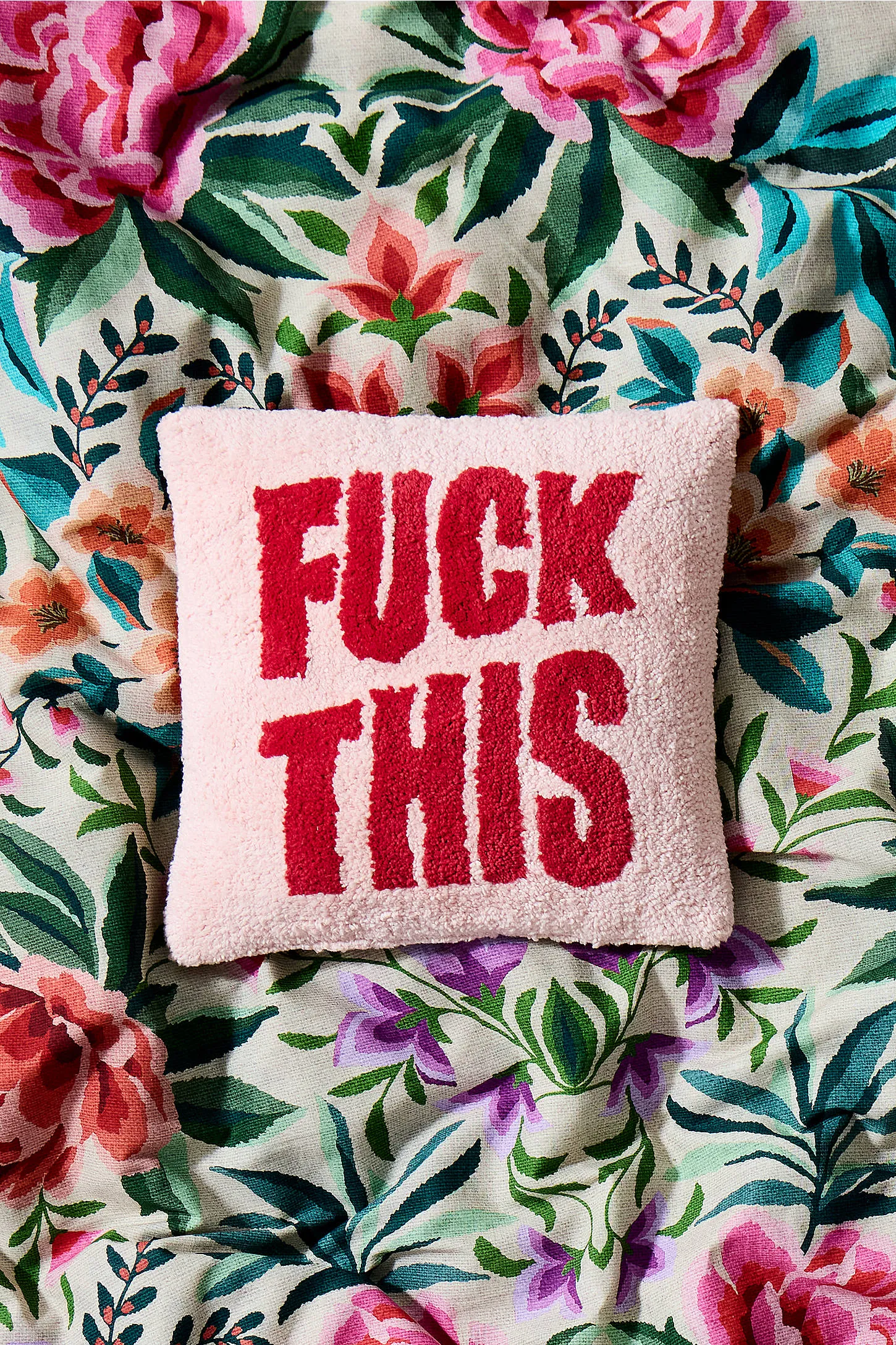 F*ck This Tufted Mini Cushion - Red