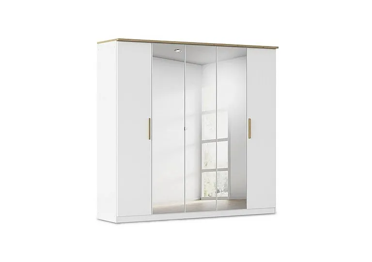 Flavia 226cm 5 Door Decor Hinged Wardrobe with 3 Mirror Doors