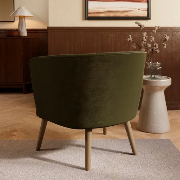 Cindi Button Back Velvet Tub Chair 2