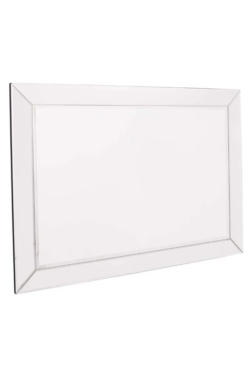 MirrorOutlet Horsley All Glass Modern Wall Mirror 110 x 77 CM in Silver 4