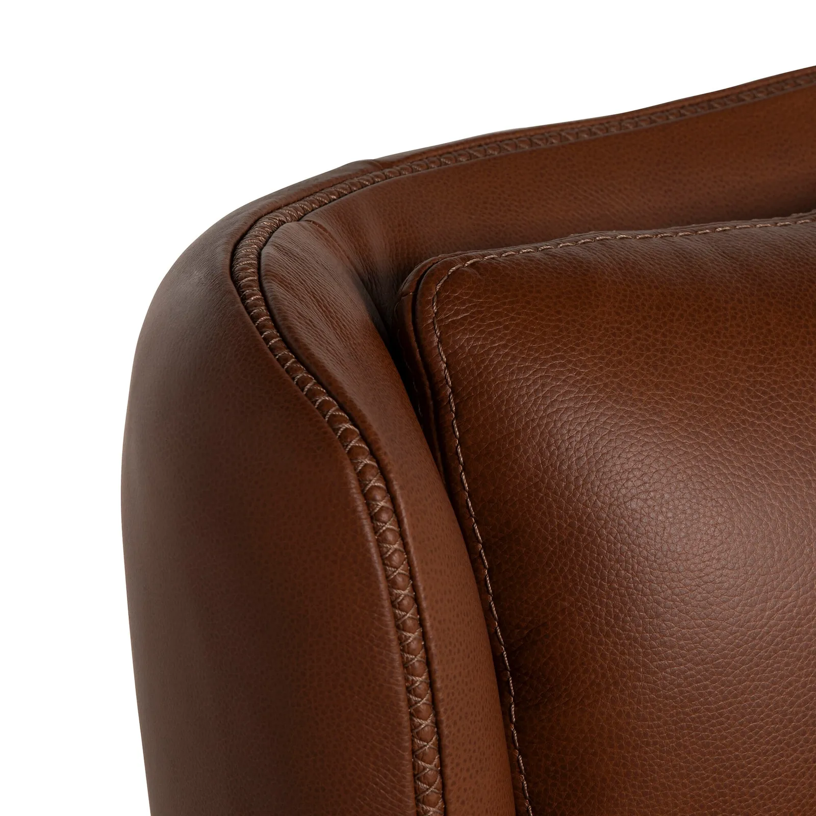 Uma Swivel Armchair, Brown Leather | Barker & Stonehouse 4