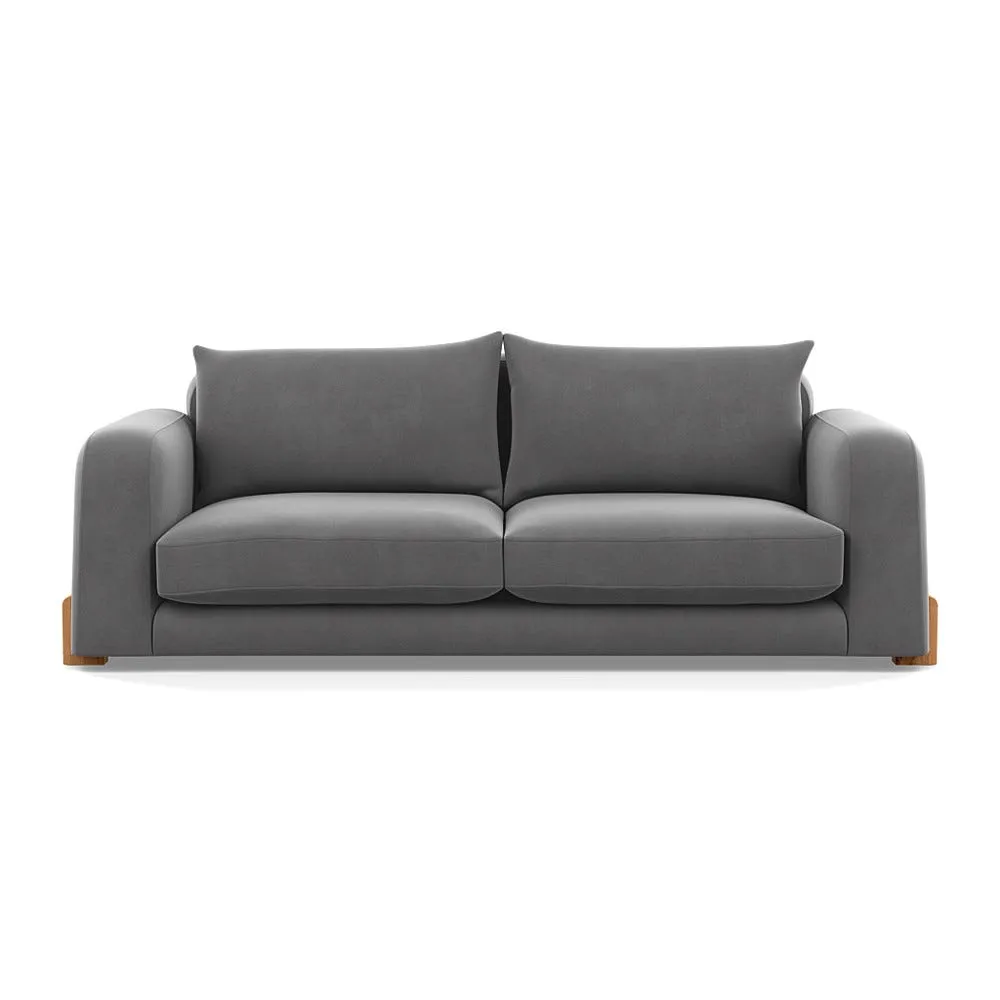 Heal's Nuvola 4 Seater Sofa Smart Velvet Mercury Natural Oak Feet