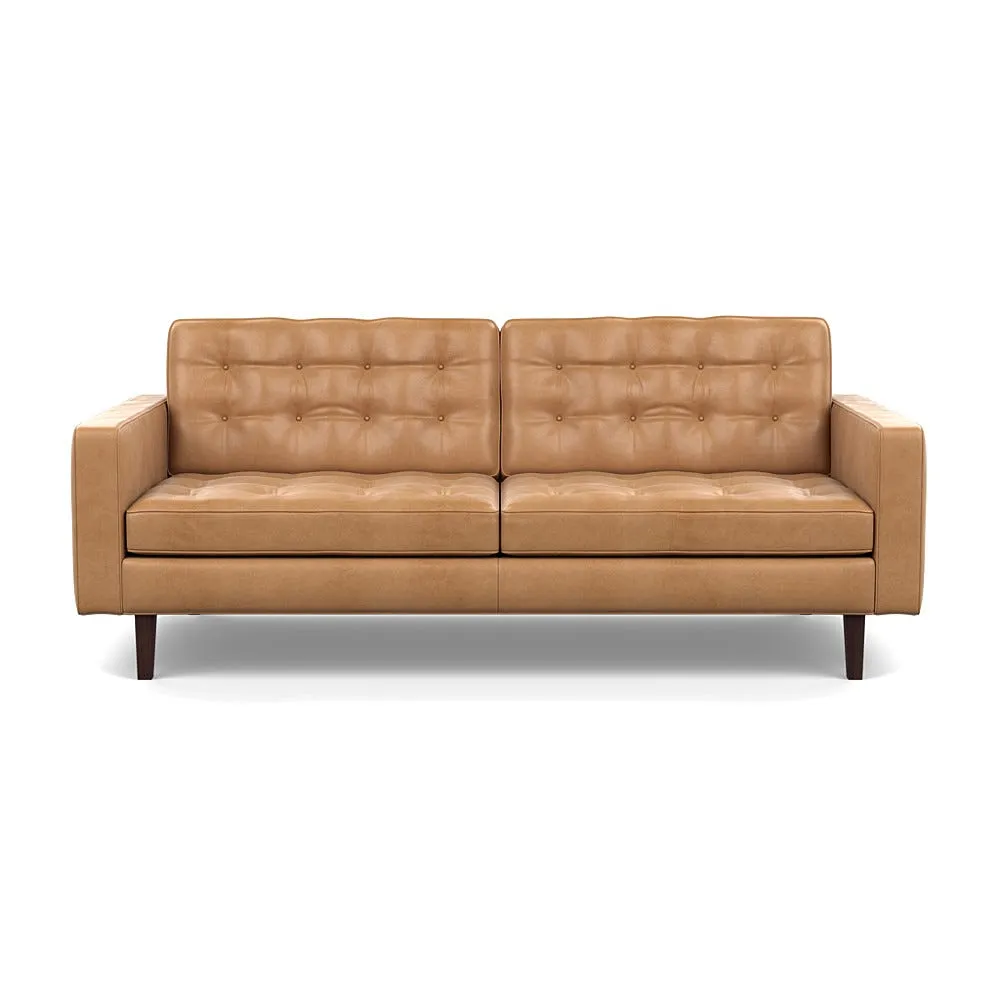 Heal's Hepburn 3 Seater Daino Leather Parchment Wenge 1