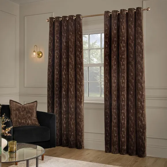 Paoletti Aurelio Chenille Eyelet Curtains 2