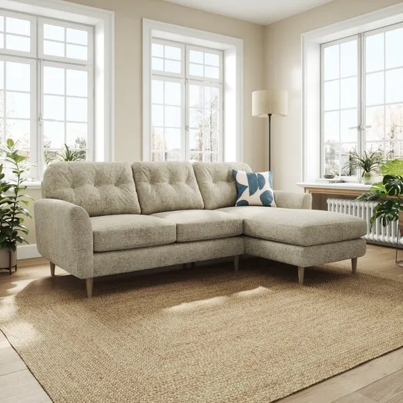 Sven Chunky Chenille Large Corner Chaise Sofa 1