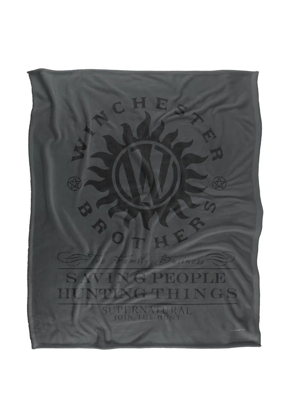 Warner Brothers Supernatural Winchester Silky Touch Super Soft Throw Blanket in White