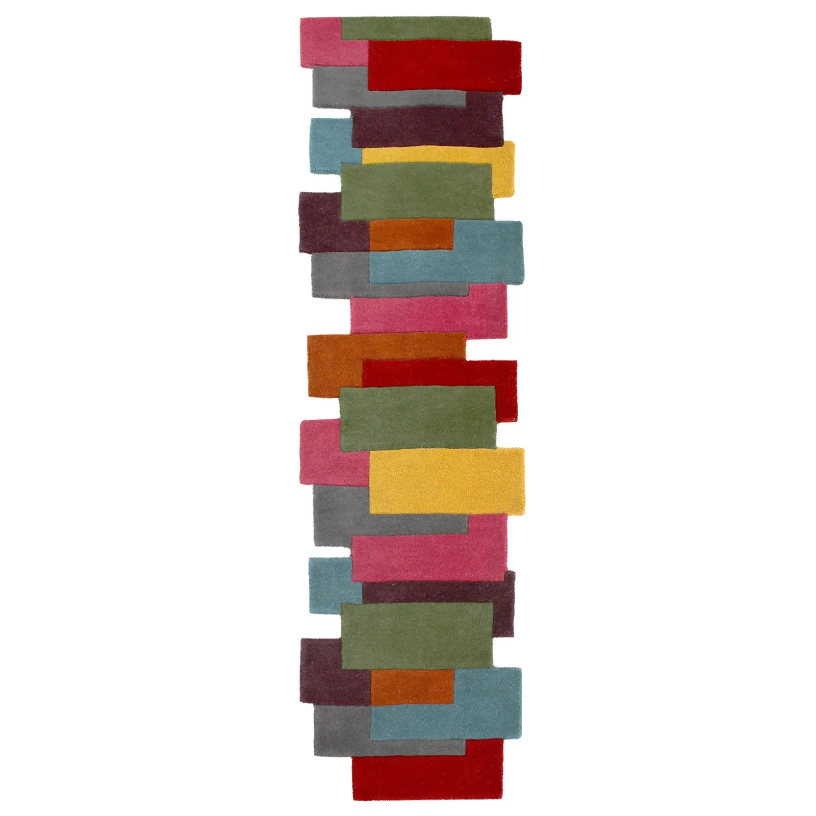 Abstract Collage Runner Pink/Green/Yellow/Red/Blue
