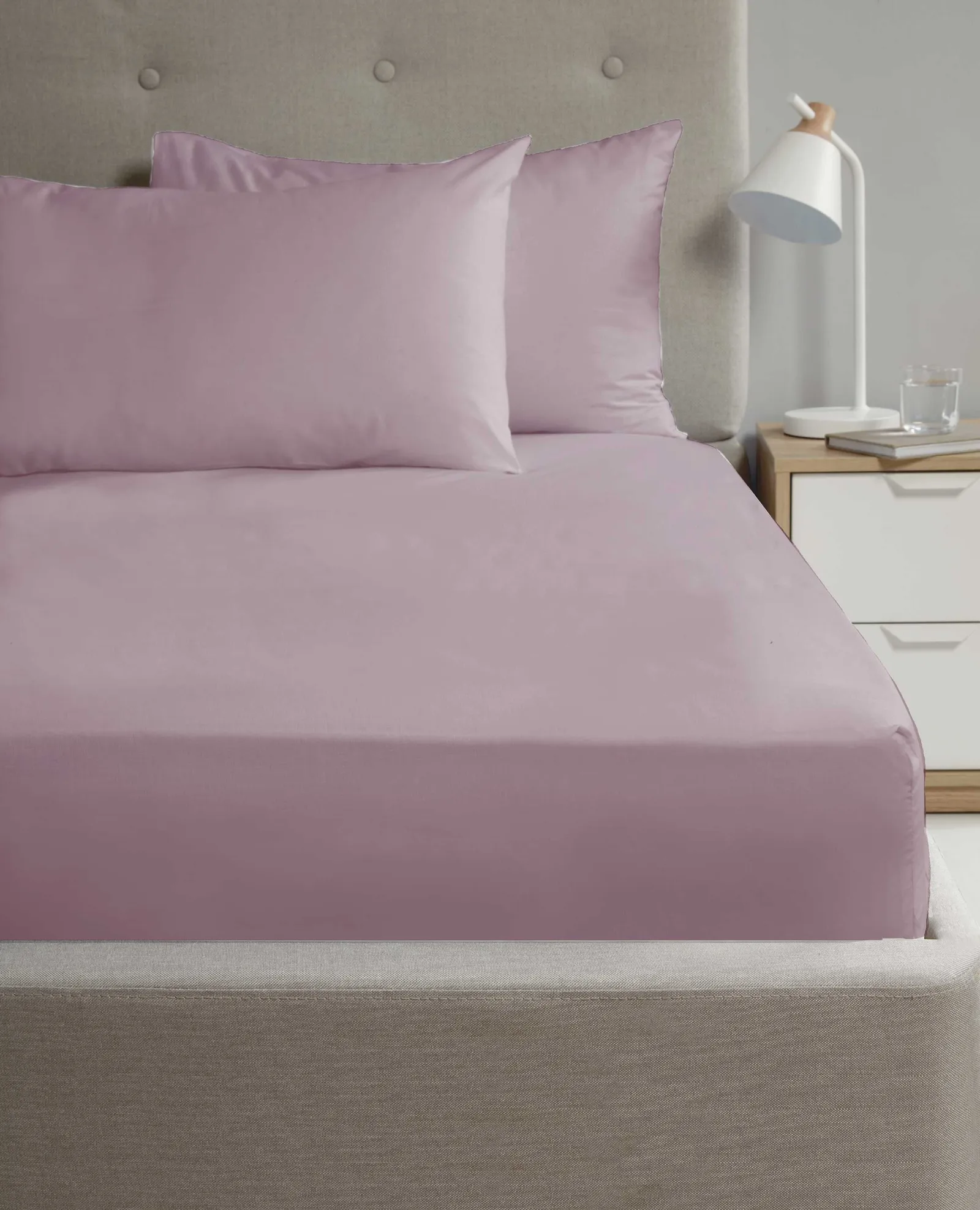 Rapport Home 56P Polycotton Fitted Sheet in Lilac 1