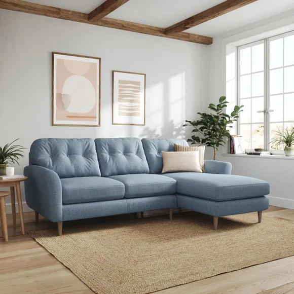Sven Chunky Tonal Weave Large Corner Chaise Sofa 1