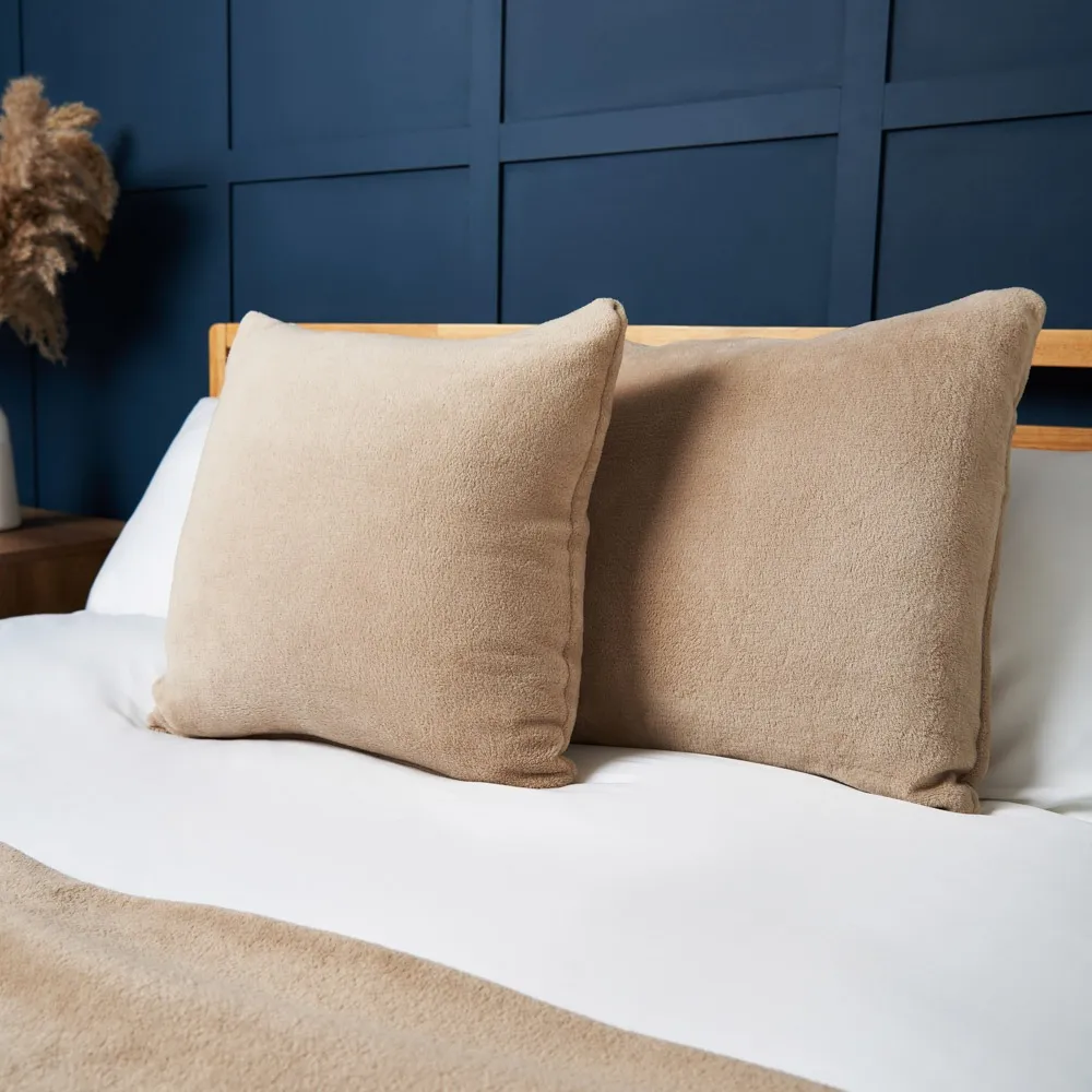 Small Microfleece Cushion, Latte 1