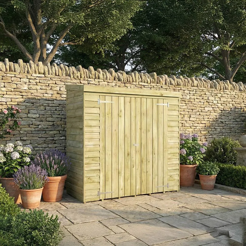 Mercia 6 x 2'6 Feet Overlap Pent Storage Shed - L83.4 x W181 x H195.7 cm in Brown 5