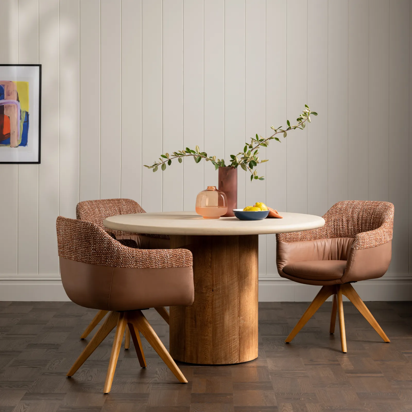 Panama Round Dining Table 120X120X77Cm, Round, Brown Stone Effect | Barker & Stonehouse 2