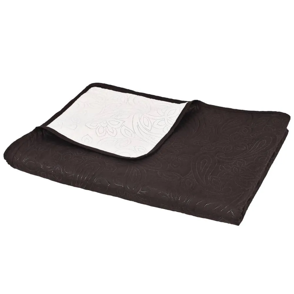 Berkfield Home Decorative Double-sided Quilted Bedspread 170x210 cm Cream & Brown
