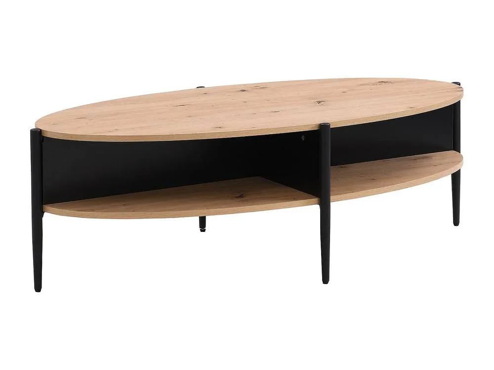 Vente-unique Coffee Table With 4 Niches In MDF & Metal - Light Naturalcolour and in Black 6