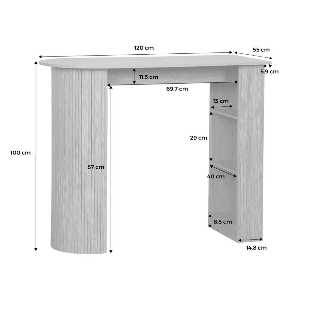 sweeek Bar table, high kitchen table with wooden decor & storage in Black 5