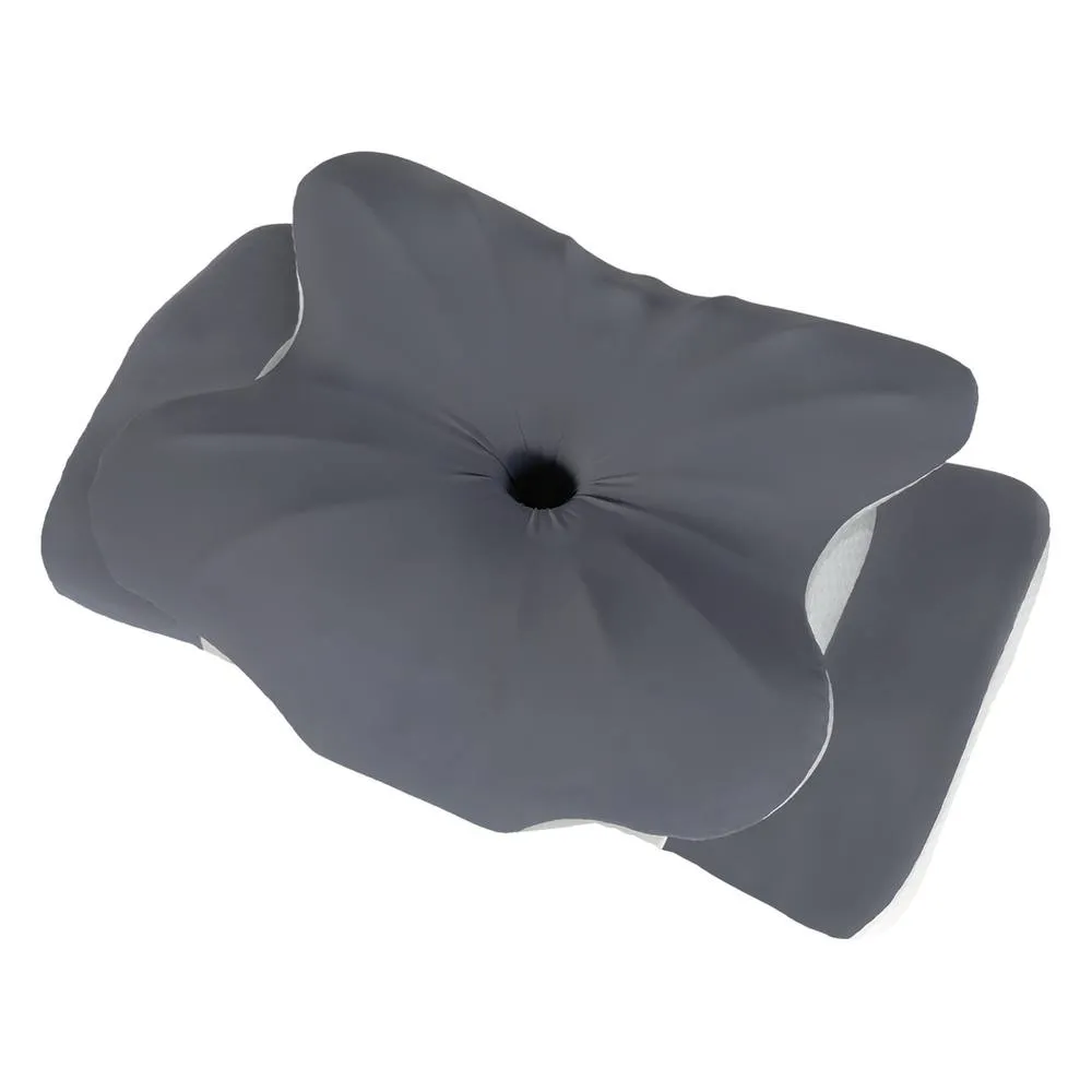 Lavio Ergonomic Butterfly Neck Pillow Side Back Stomach Sleepers Washable in Grey
