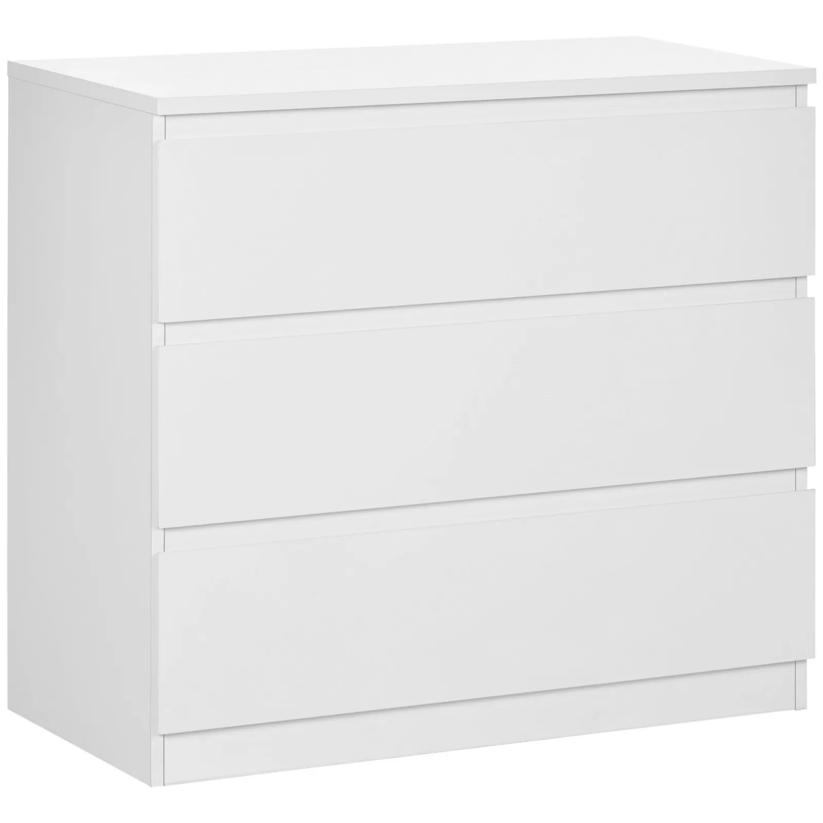 HOMCOM Chest of Drawers, 3 Drawer Storage Cabinet Unit for Bedroom in White 2