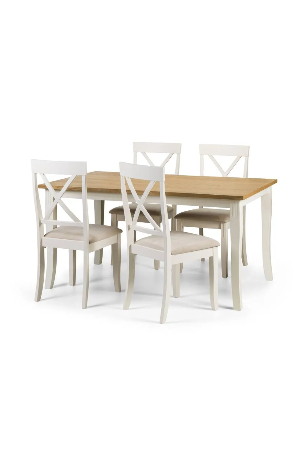 Julian Bowen Davenport Rectangular 4-6 Seater Dining Table in Ivory 4