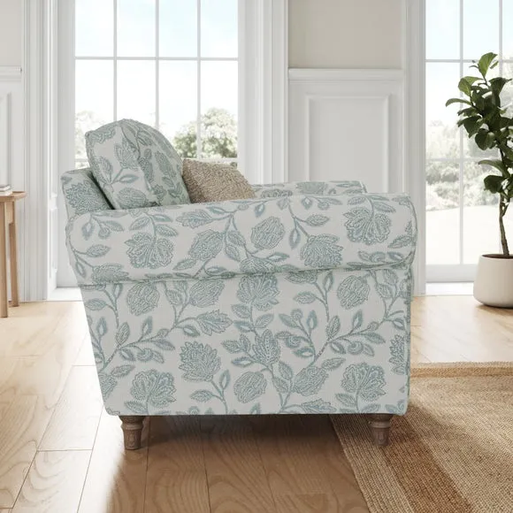 Flori Woven Floral Fabric Armchair 2