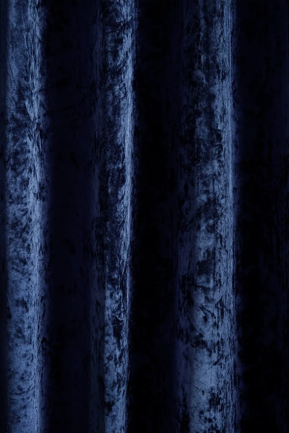 Catherine Lansfield 'Crushed Velvet' Lined Eyelet Curtains in Navy 3