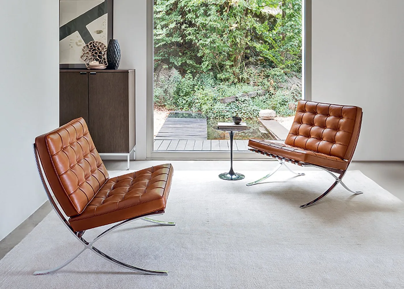 Knoll Barcelona Relax Chair Venezia Cognac Leather