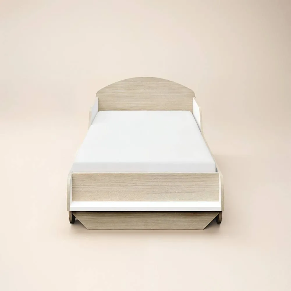 Flair Oliver Car Wooden Bed White & Oak 4