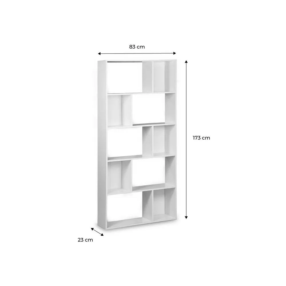 sweeek 5-shelf Bookcase With 10 Compartments in White 5