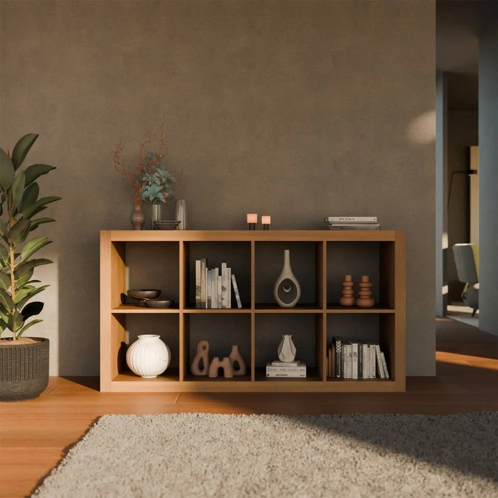 sweeek 4-level Bookshelf With 8 Compartments in Brown 3