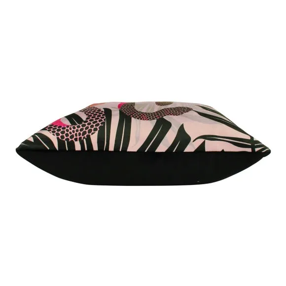 Furn. Serpentine Black Square Velvet Cushion 3