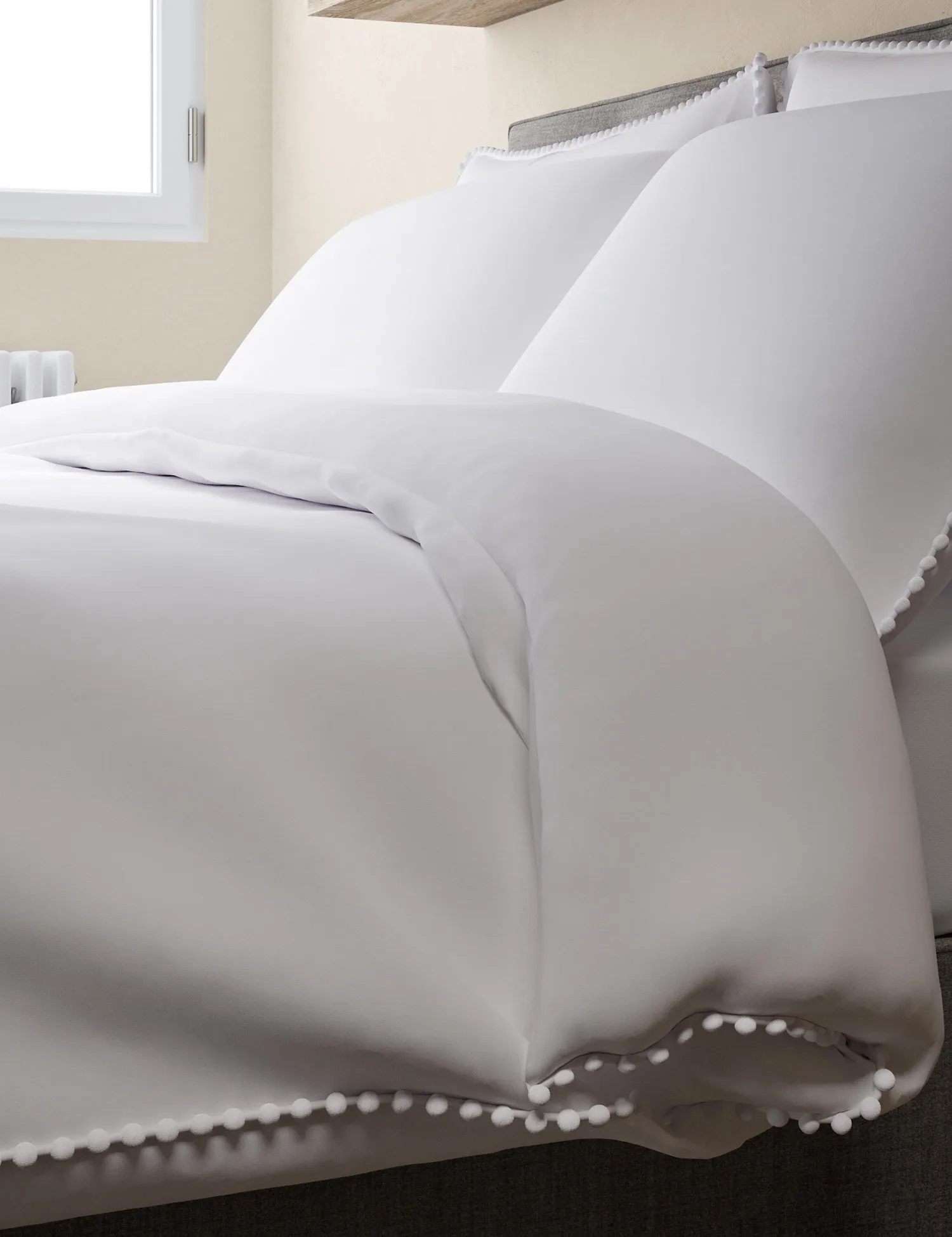 M&S Cotton Rich Pom-Pom Trim Bedding Set