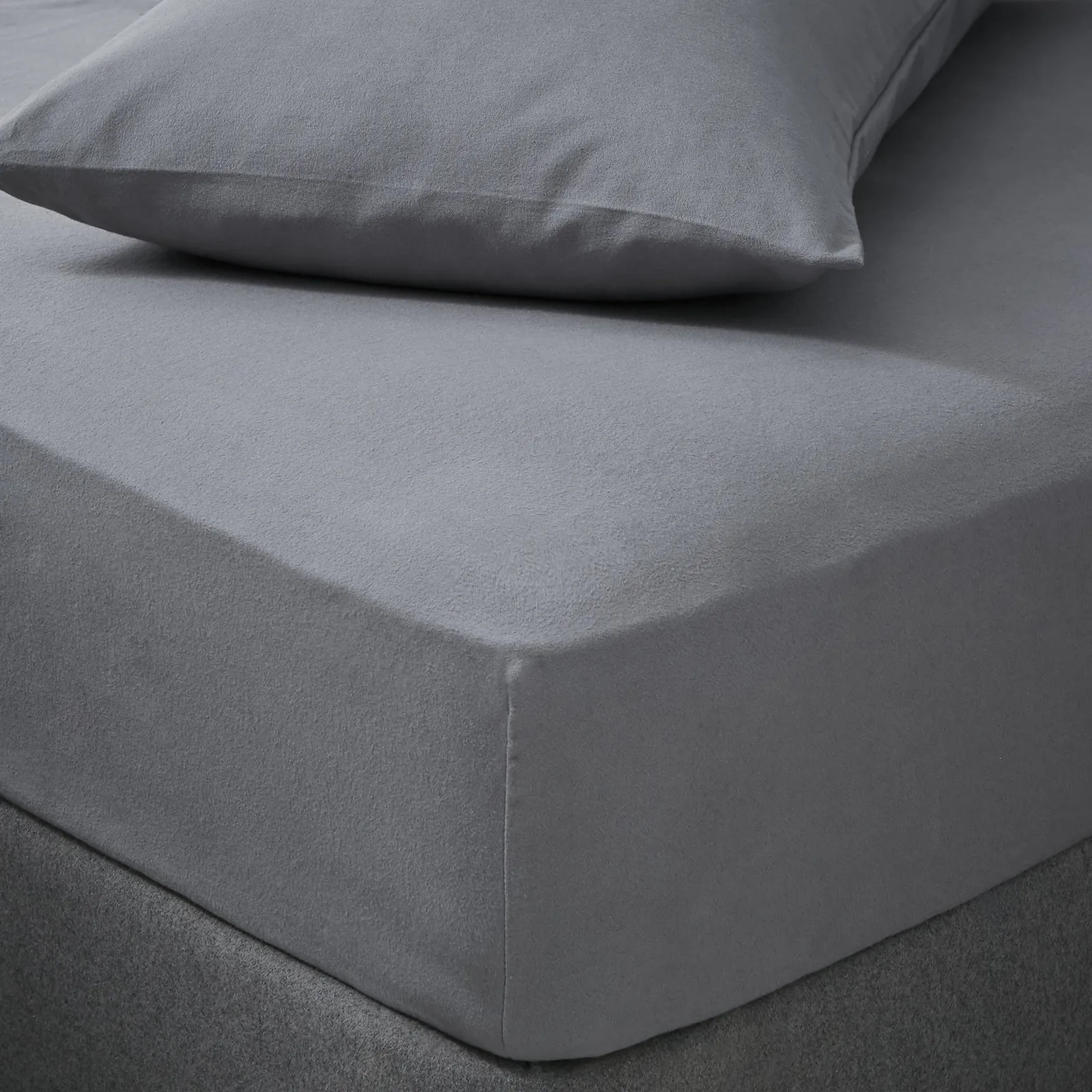 Soft & Cosy Luxury Brushed Cotton Fitted Sheet Grey