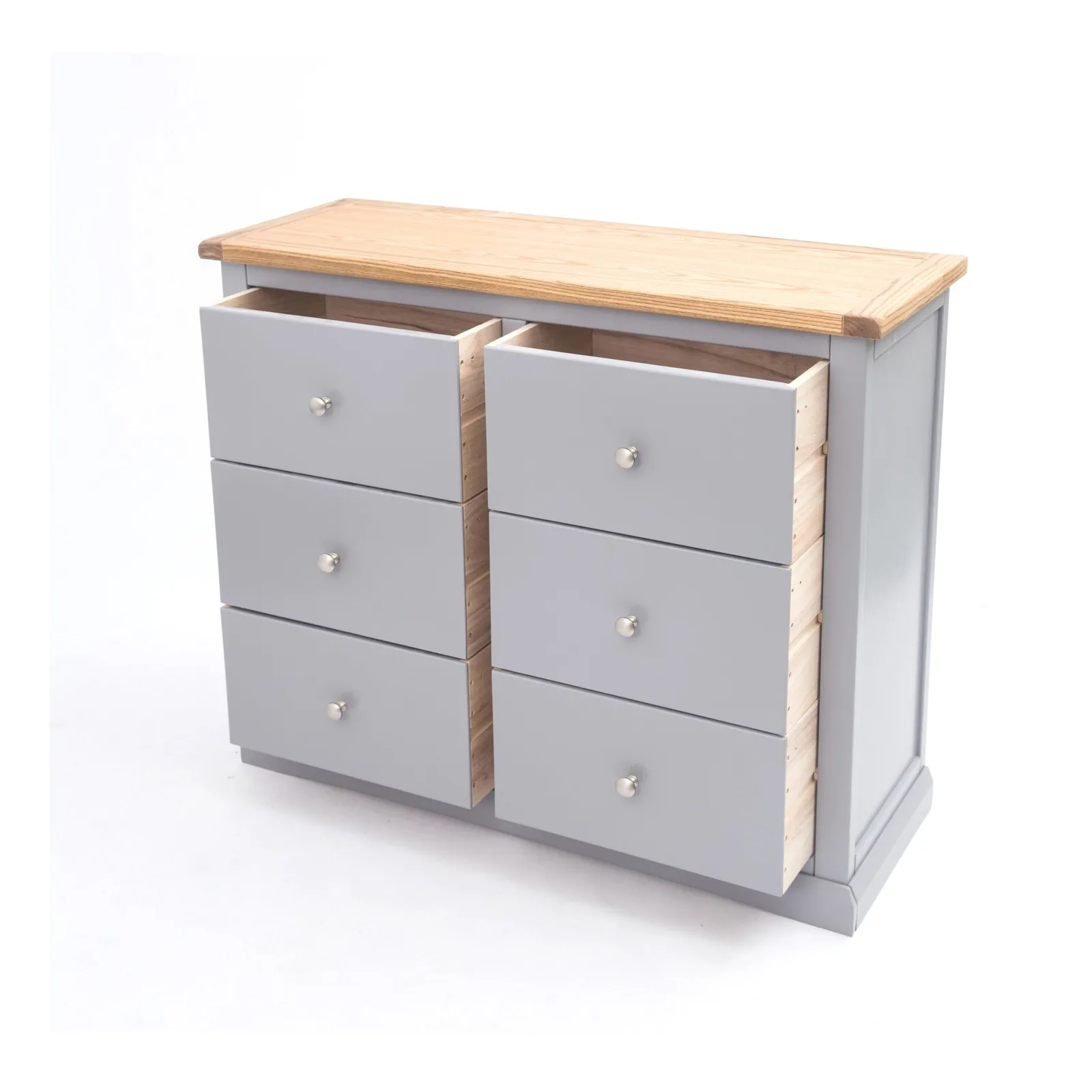 Cabinet Bits Rocca 6 Drawer Chest of Drawers Chrome Knob in Grey 4